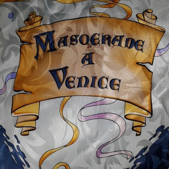 Masqerade A Venice Italy‎ Silk Scarf Hand Rolled - Picture 4 of 8
